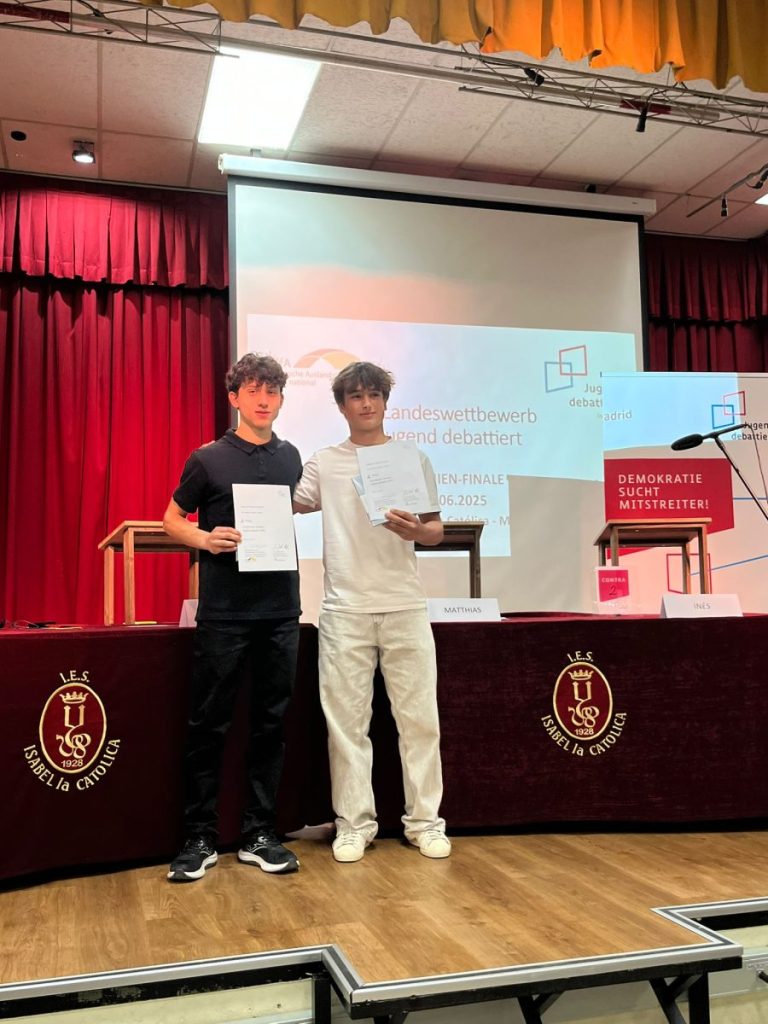 Matthias Clamer Fuentes, 2º Clasificado en la Final Nacional del Concurso de Debate en Alemán «JUGEND DEBATTIERT»